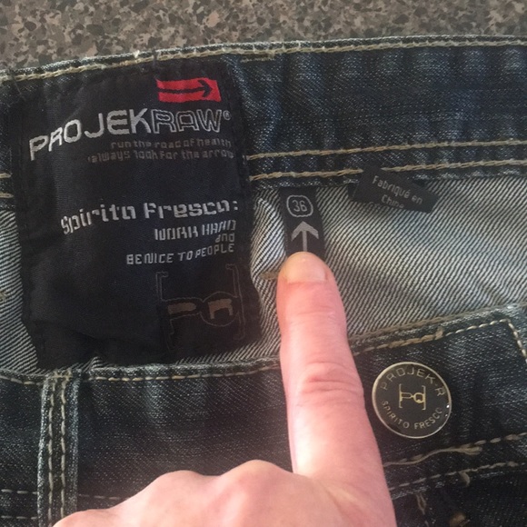 Mens ProJek Raw Denim Jeans Size 36 - Picture 5 of 5